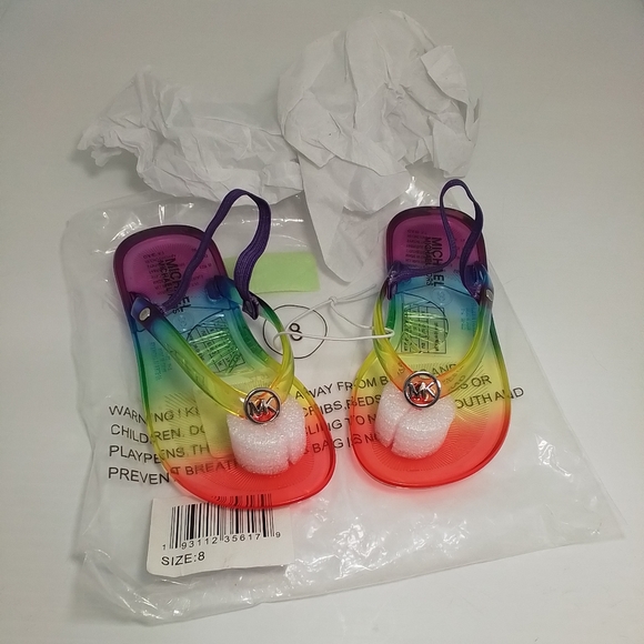 SALE Michael Kors Girls Jelly Rainbow Sandals NEW - Picture 7 of 13